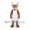 Deer Mascot Costume with White Basketball Uniform and Red Trim