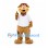 Dog Mascot Costume with White Shirt and Red Goggles