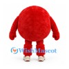 Monster Mascot Costume with Round Red Body and White Shoes