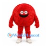 Monster Mascot Costume with Round Red Body and White Shoes