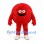 Monster Mascot Costume with Round Red Body and White Shoes