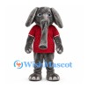 Elephant Mascot Costume in Gray with Red Sports Shirt