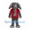 Elephant Mascot Costume in Gray with Red Sports Shirt