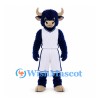 Bull Mascot Costume in Navy with White Basketball Uniform