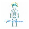 Robot Mascot Costume in White with Turquoise Circuit Lines