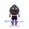 Bomb Mascot Costume with Black Round Head and Purple Boots