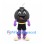 Bomb Mascot Costume with Black Round Head and Purple Boots