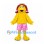 Bird Mascot Costume in Yellow with Pink Shorts and Aviator Hat