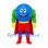 Earth Mascot Costume with Blue Globe Head and Red Superhero Cape
