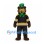 Bear Mascot Costume with Green Top Hat and Black Sports Jersey