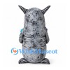 Monster Mascot Costume with Gray Stone Body and Blue Purple Pods