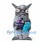 Monster Mascot Costume with Gray Stone Body and Blue Purple Pods