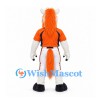Horse Mascot Costume in White with Orange Mane and Polo Shirt