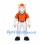 Horse Mascot Costume in White with Orange Mane and Polo Shirt