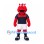 Dragon Mascot Costume in Red with Navy Sports Shirt and White Shorts