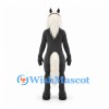 Horse Mascot Costume in Black with Long White Mane and Tail