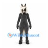 Horse Mascot Costume in Black with Long White Mane and Tail