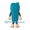 Cactus Mascot Costume in Teal with Ribbed Body and Cream Boots