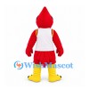 Cardinal Mascot Costume with Red Body and White Sports Shirt