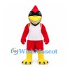 Cardinal Mascot Costume with Red Body and White Sports Shirt