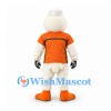 Duck Mascot Costume in White with Orange Sports Shirt