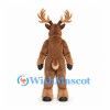 Deer Mascot Costume in Brown with Cream Belly and Broad Antlers