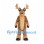 Deer Mascot Costume in Brown with Cream Belly and Broad Antlers