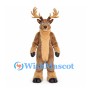 Deer Mascot Costume in Brown with Cream Belly and Broad Antlers