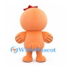 Duck Mascot Costume in Peach with White Belly and Red Flower