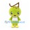 Pear Mascot Costume in Green with Long Curved Stem
