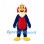 Bird Mascot Costume in Blue and Red with Cream Neck Ruff