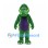 Dinosaur Mascot Costume in Green with Yellow Spots and Purple Belly