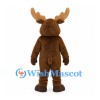 Moose Mascot Costume in Brown with Large Tan Antlers