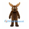 Moose Mascot Costume in Brown with Large Tan Antlers