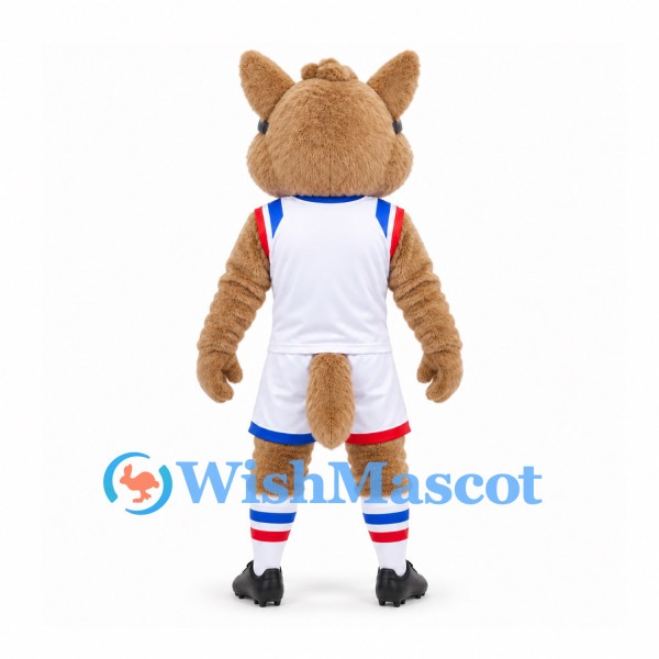 Dog Mascot Costume with Sunglasses and White Sports Uniform
