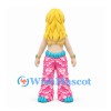 Mermaid Mascot Costume with Blonde Hair and Pink Scale Pants