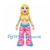 Mermaid Mascot Costume with Blonde Hair and Pink Scale Pants
