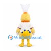 Duck Mascot Costume in Yellow with White Sports Shirt