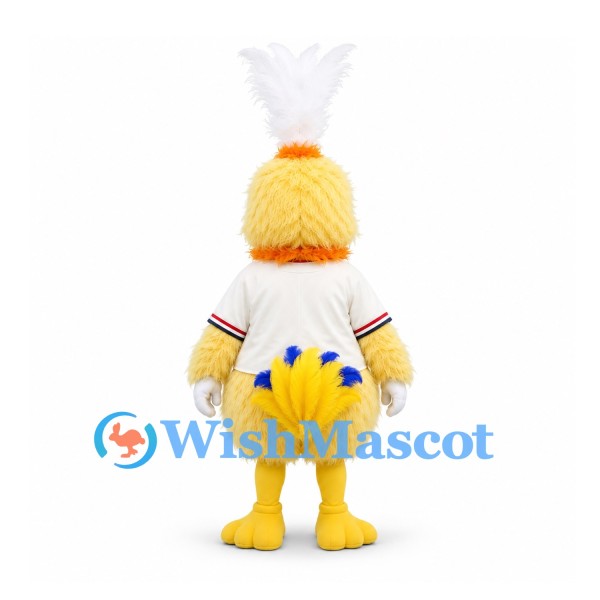 Duck Mascot Costume in Yellow with White Sports Shirt