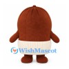 Chestnut Mascot Costume in Brown with Cream Ribbed Base