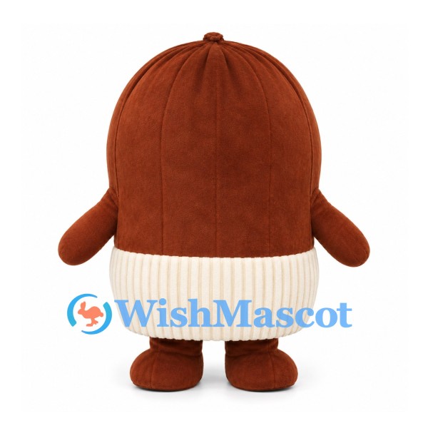 Chestnut Mascot Costume in Brown with Cream Ribbed Base