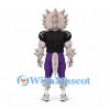 Dragon Mascot Costume with Spiky Gray Body and Black Football Shirt