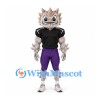 Dragon Mascot Costume with Spiky Gray Body and Black Football Shirt