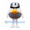 Eagle Mascot Costume with Silver Helmet and Round Gray Body