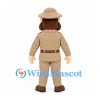Explorer Mascot Costume with Tan Safari Suit and Brown Beard