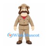 Explorer Mascot Costume with Tan Safari Suit and Brown Beard