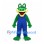 Frog Mascot Costume in Green with Blue Overalls