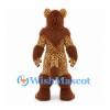 Hyena Mascot Costume with Spotted Gold Body and Brown Mane