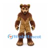 Hyena Mascot Costume with Spotted Gold Body and Brown Mane