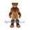 Hyena Mascot Costume with Spotted Gold Body and Brown Mane
